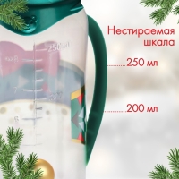 Бутылочка для кормления &laquo;Little gentleman&raquo;, новогодняя, классическое горло, от 3 мес, 250 мл., цилиндр, с ручками