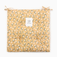 Сидушка на стул Этель "Цветы" цв.желтый, 40х40 см, 100% п/э Сидушка на стул Этель "Цветы" цв.желтый, 40х40 см, 100% п/э