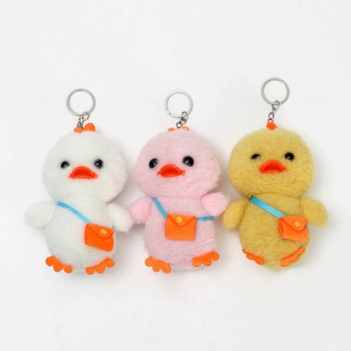 Мягкая игрушка «Утёнок», на брелоке, цвета МИКС Мягкая игрушка «Утёнок», на брелоке, цвета МИКС