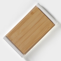 Блюдо для подачи фарфоровое с вставкой из бамбука BellaTenero, 25,5&times;14,5&times;2,3 см