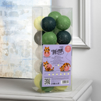 Гирлянда &laquo;Нить&raquo; 5 м с насадками &laquo;Клубки бело-зелёные&raquo;, IP20, прозрачная нить, 20 LED, свечение тёплое белое, 220 В