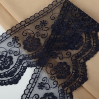 Кружево на сетке, 80 мм &times; 11 &plusmn; 1 м, цвет тёмно-синий