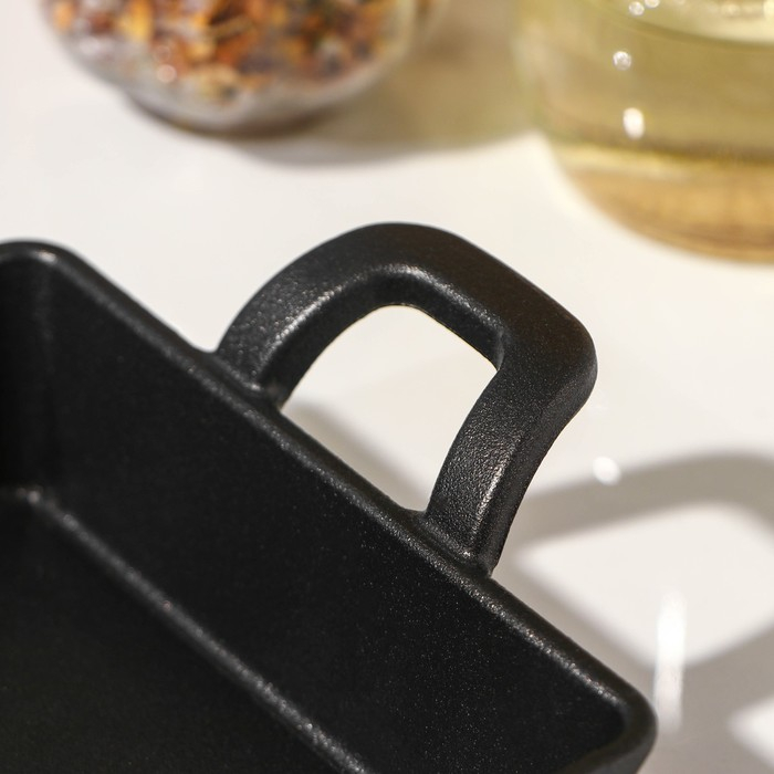 Сковорода чугунная &laquo;Квадрат. Глубокий&raquo;, 12,5&times;12,5&times;3,5 см, с чугунной ручкой