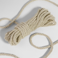 Шнур витой, d = 8 мм, 9 &plusmn;1 м, цвет перламутровый