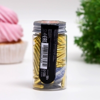 Посыпка кондитерская &laquo;Металлическая соломка&raquo;, золотисто-желтый, 7 мм, 50 г