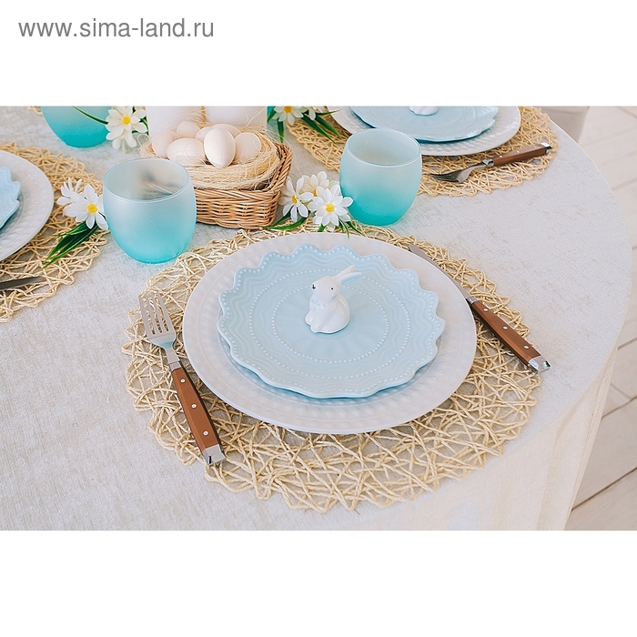 Салфетка сервировочная на стол Доляна «Одуванчик», d=38 см, цвет бежевый Салфетка сервировочная на стол Доляна «Одуванчик», d=38 см, цвет бежевый