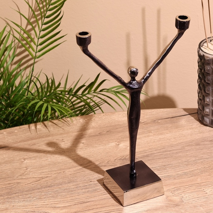 Подсвечник на 2 свечи Подсвечник на 2 свечи "Ленни" 42 см, металл