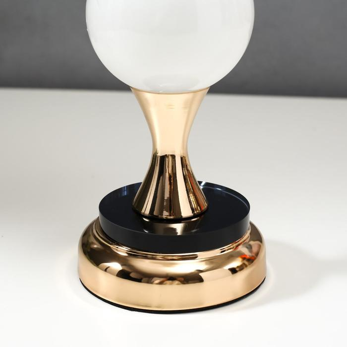 Подсвечник металл на 1 свечу "Мраморный шар" золото 49х10х10 см