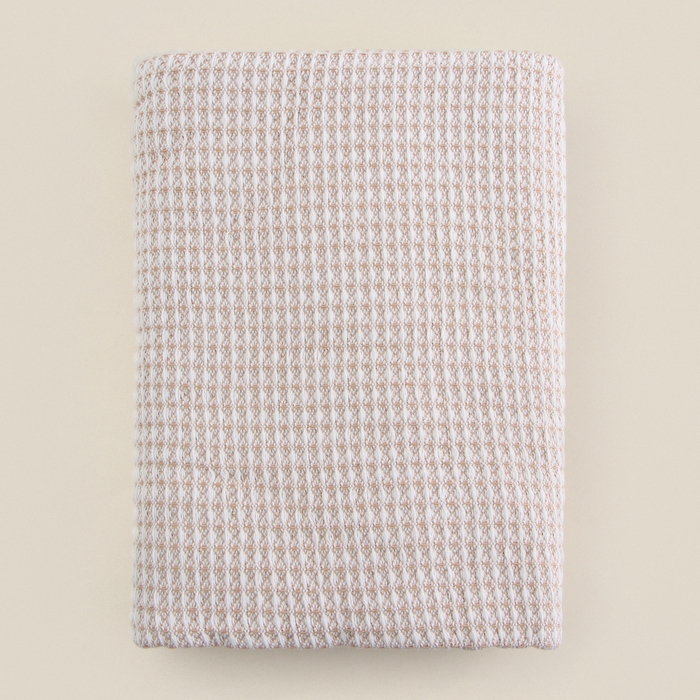 Плед SL Home Waffle 130*180см , цв.бежевый, 80%хлопок, 20% п/э