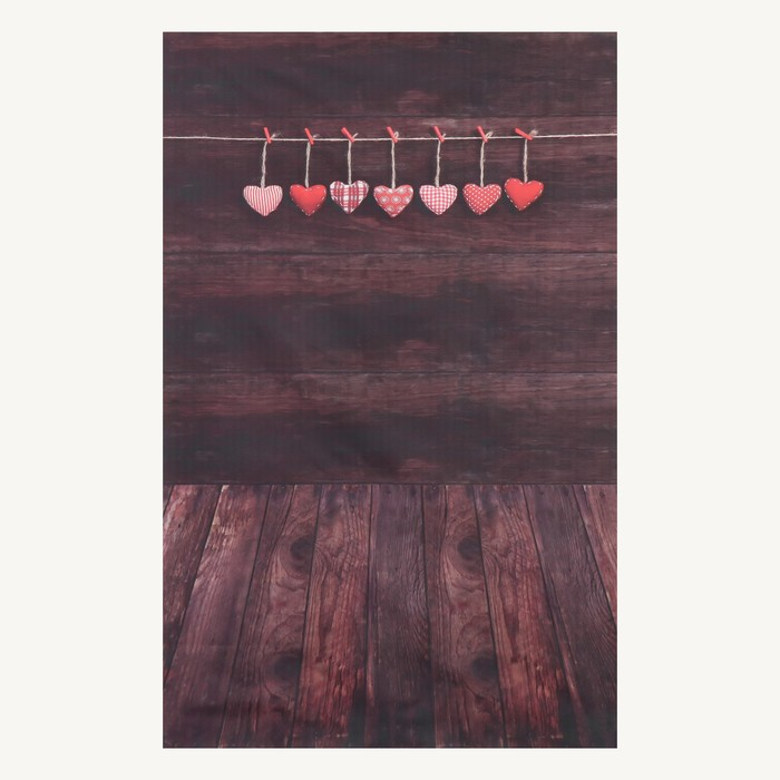 Фотофон винил Фотофон винил "Сердечки на веревочке" стена+пол 80х125 см