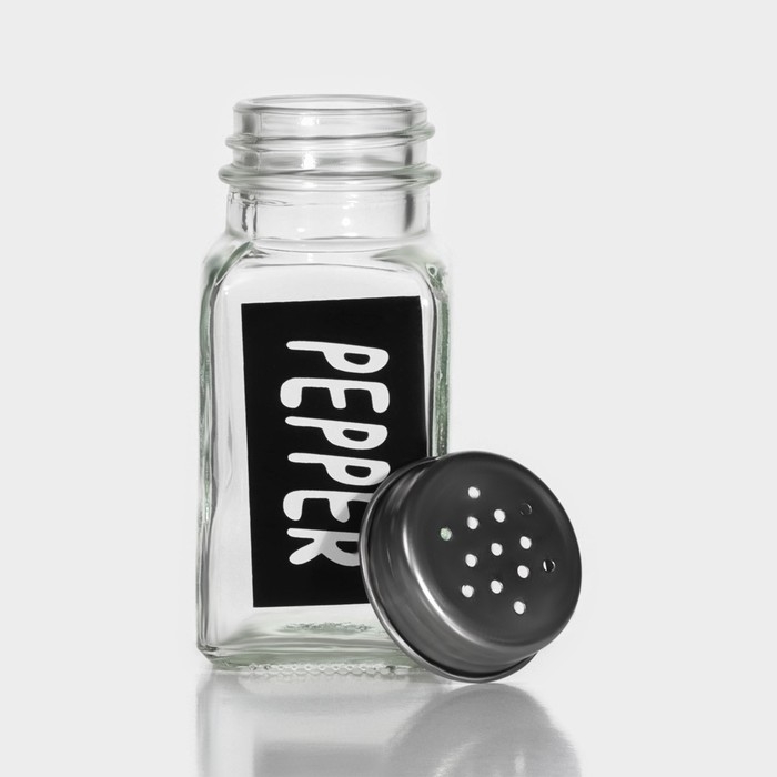 Набор для специй из стекла Доляна &laquo;Стиль&raquo;, 2 предмета: солонка 50 мл, перечница 50 мл, h=7 см