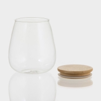 Банка стеклянная для хранения сыпучих продуктов &laquo;Эко&raquo;, 900 мл, 12&times;14,5 см, с бамбуковой крышкой