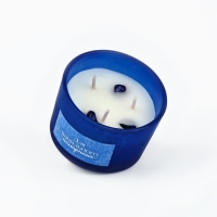 Свеча ароматическая в стекле &laquo;Для ванильного настроения&raquo; с натуральными камнями: ваниль, 6,8 х 5 см.