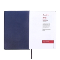 Ежедневник датированный 2025 года, ESCALADA, A5 176 листов, твердая обложка кожзам с поролоном, блинтовое тиснение, перфорация на обложке, блок 70 г/м2, синий