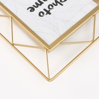 Фоторамка металл на 1 фото 13х18 см "Лофт. Треугольники" золото 20,5х1х25 см