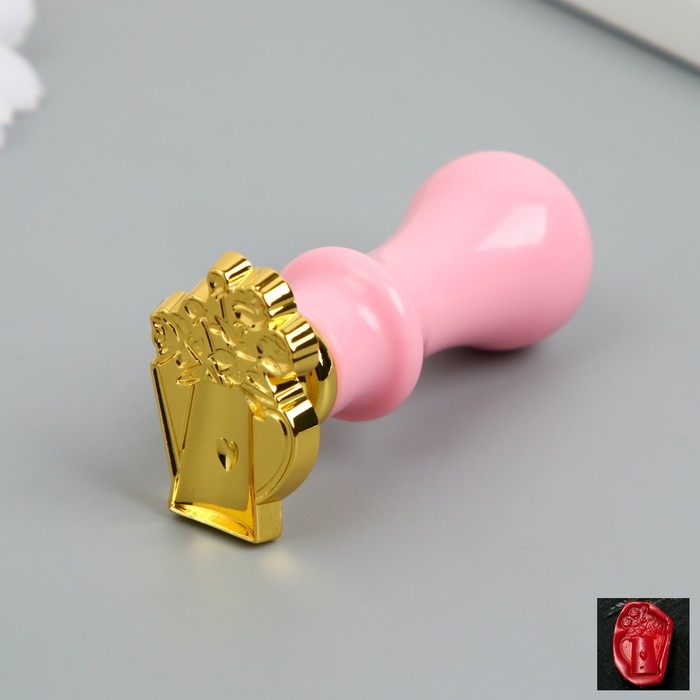 Печать для сургуча с пластиковой ручкой фигурная Печать для сургуча с пластиковой ручкой фигурная "Лейка с цветами" 6,3 см