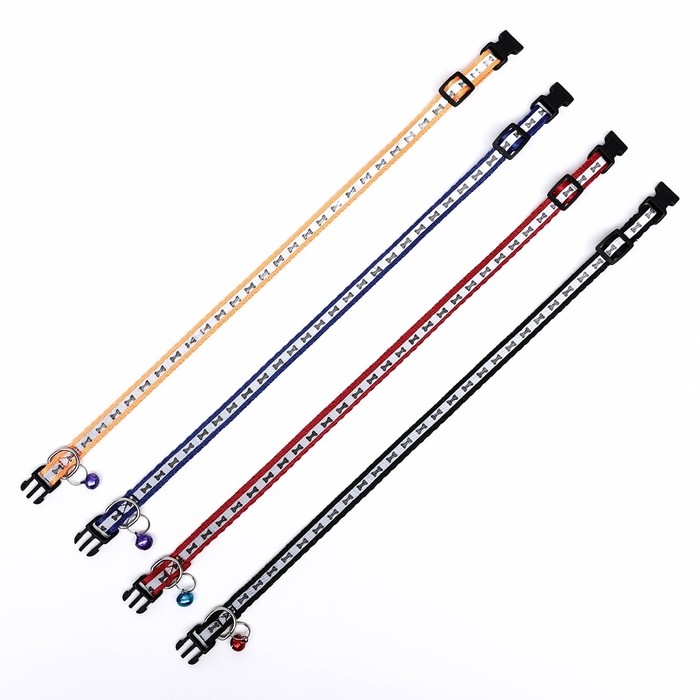 Ошейник светоотражающий с лапками 30 х 1 см, капрон, микс цветов Ошейник светоотражающий с лапками 30 х 1 см, капрон, микс цветов