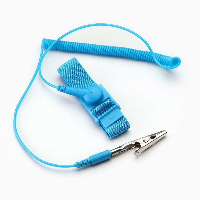 Антистатический браслет на запястье для ремонта наручных часов, длина кабеля 1.8 м Антистатический браслет на запястье для ремонта наручных часов, длина кабеля 1.8 м