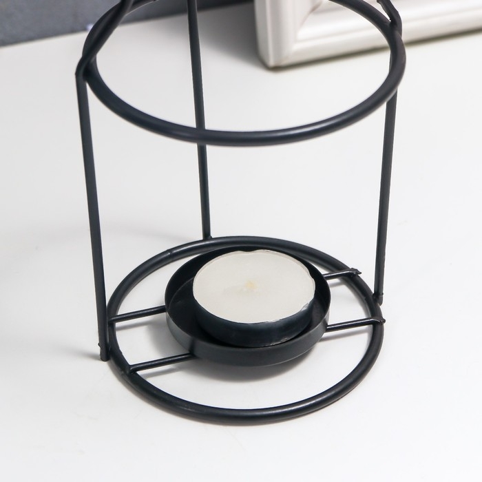 Подсвечник металл на 1 свечу Подсвечник металл на 1 свечу "Лофт. Бутыль" чёрный 18,5х9х9 см