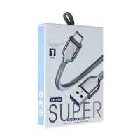 Кабель Lightning - USB, 6 A, оплётка PVC, 1 метр, серый Кабель Lightning - USB, 6 A, оплётка PVC, 1 метр, серый