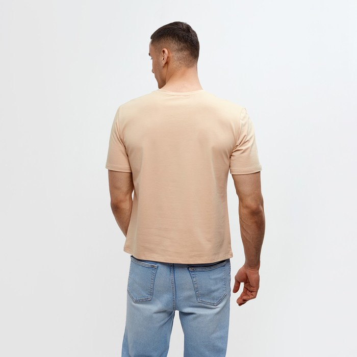 Футболка мужская MINAKU: Basic line MAN цвет бежевый, размер 56 Футболка мужская MINAKU: Basic line MAN цвет бежевый, размер 56