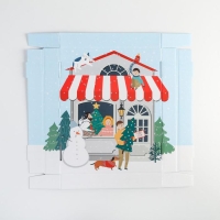 Коробка подарочная новогодняя складная &laquo;Зимний город&raquo;, 31,2 х 25,6 х 16,1 см, Новый год