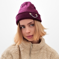 Шапка женская MINAKU, цвет бордовый, р-р 56-58 Шапка женская MINAKU, цвет бордовый, р-р 56-58