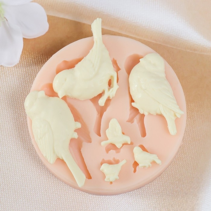 Молд силикон Молд силикон "Птички" 1х1 см-2,3х5,2 см,вес изд 11 гр МИКС