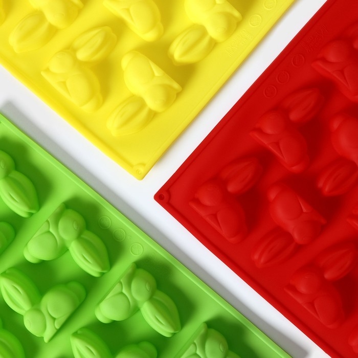 Форма для шоколада Доляна «Пасхальный кролик», силикон, 30×23 см, 16 ячеек, цвет МИКС Форма для шоколада Доляна «Пасхальный кролик», силикон, 30×23 см, 16 ячеек, цвет МИКС