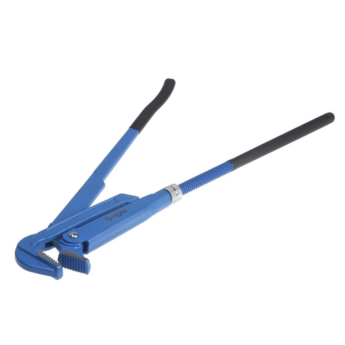 Ключ трубный рычажный ТУНДРА, плоский зажим 90&deg;, раскрытие до 90 мм, №4, 3"