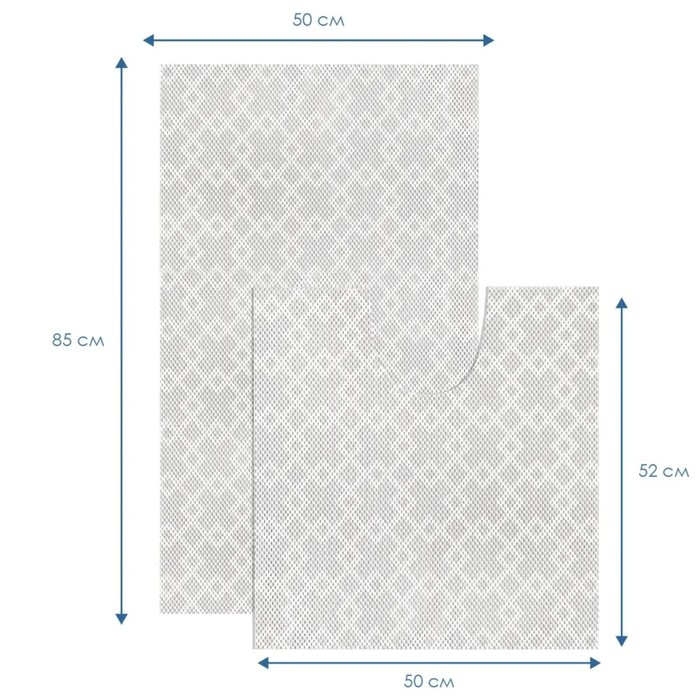 Набор ковриков для ванны и туалета, 2 шт: 50×52, 50×85 см, ПВХ Набор ковриков для ванны и туалета, 2 шт: 50×52, 50×85 см, ПВХ