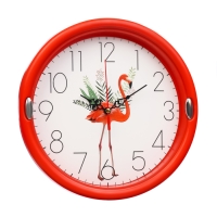 Часы настенные "Фламинго", d-23 см, плавный ход Часы настенные "Фламинго", d-23 см, плавный ход