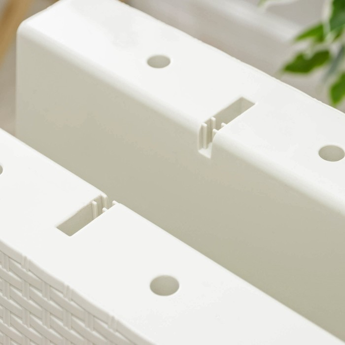 Кашпо на перила &laquo;Ротанг&raquo;, 12 л, цвет бежевый