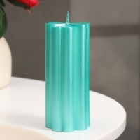 Свеча-цилиндр "Четырехлистник", 4,5х10,5 см, тиффани, металлик, 6 ч Свеча-цилиндр "Четырехлистник", 4,5х10,5 см, тиффани, металлик, 6 ч