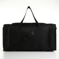 Сумка спортивная мужская на молнии, 3 наружных кармана, длинный ремень, большой размер, цвет чёрный Сумка спортивная мужская на молнии, 3 наружных кармана, длинный ремень, большой размер, цвет чёрный