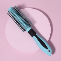 Брашинг, прорезиненная ручка, d = 1,9/4 &times; 22,7 см, цвет голубой/чёрный