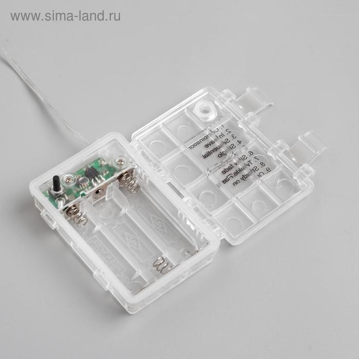 Гирлянда &laquo;Нить&raquo; 5 м роса, IP65, серебристая нить, 50 LED, 8 режимов, батарейки AAх3 (нет в комплекте), свечение мульти