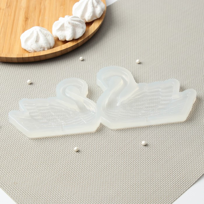 Силиконовый молд для леденцов и шоколада &laquo;Лебеди&raquo;, h=8 см, h=9 см, цвет прозрачный