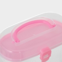 Органайзер для хранения со вставкой, 12×7,5×7,5 см, цвет розовый Органайзер для хранения со вставкой, 12×7,5×7,5 см, цвет розовый