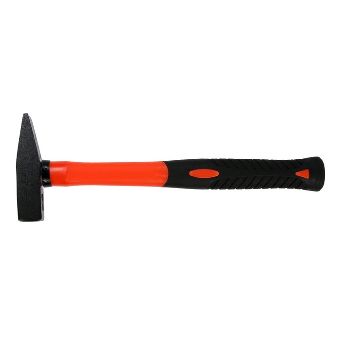 Молоток слесарный ЛОМ, квадратный боек, фиберглассовая обрезиненная рукоятка, 500 г