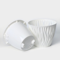 Кашпо для цветов со вставкой &laquo;Вдохновение&raquo;, 2,25 л, d=17,5 см, h=15 см, белое