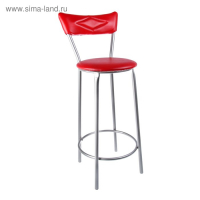 Стул барный с мягкой спинкой, Красный