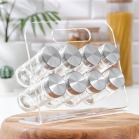 Набор для специй на подставке &laquo;Хай-тек&raquo;, 16&times;16&times;16 см, ёмкость, 90 мл, 4&times;9,5 см, 8 шт