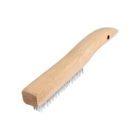 Щетка металлическая ручная ТУНДРА, закаленная проволока, деревянная рукоятка, 4-рядная Щетка металлическая ручная ТУНДРА, закаленная проволока, деревянная рукоятка, 4-рядная