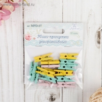 Набор декоративных мини-прищепок "Рукоделие" 18 шт, микс Набор декоративных мини-прищепок "Рукоделие" 18 шт, микс