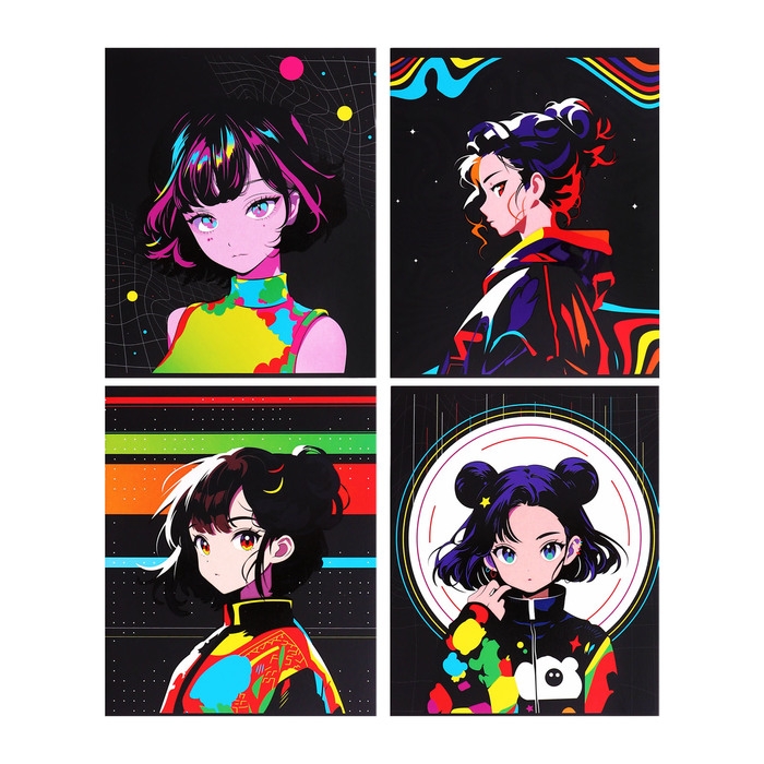 Тетрадь 48 листов в клетку Calligrata Тетрадь 48 листов в клетку Calligrata "Яркая. Аниме", картонная обложка, матовая ламинация + выборочный УФ-лак, блок офсет МИКС