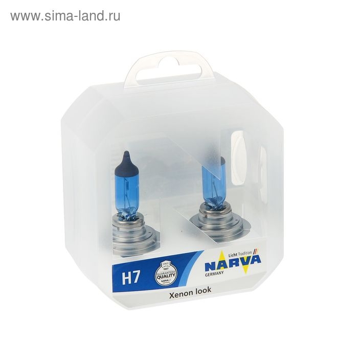 Лампа автомобильная Narva Range Power White, H7, 12 В, 55 Вт, набор 2 шт, 48607