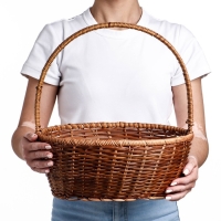 Корзина плетеная, 34&times;27&times;13/39 см, лоза, кукуруза