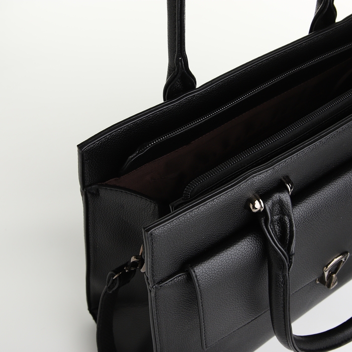 Сумка женская тоут, на молнии, цвет чёрный