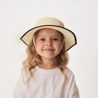 Шляпа для девочки MINAKU "Леди", размер 52-54, цвет экрю Шляпа для девочки MINAKU "Леди", размер 52-54, цвет экрю